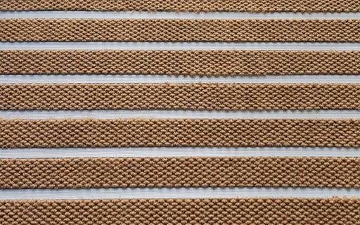 Close up image of Camel Superguard inserts in Aluminium Architecture Matting - Made to Measure