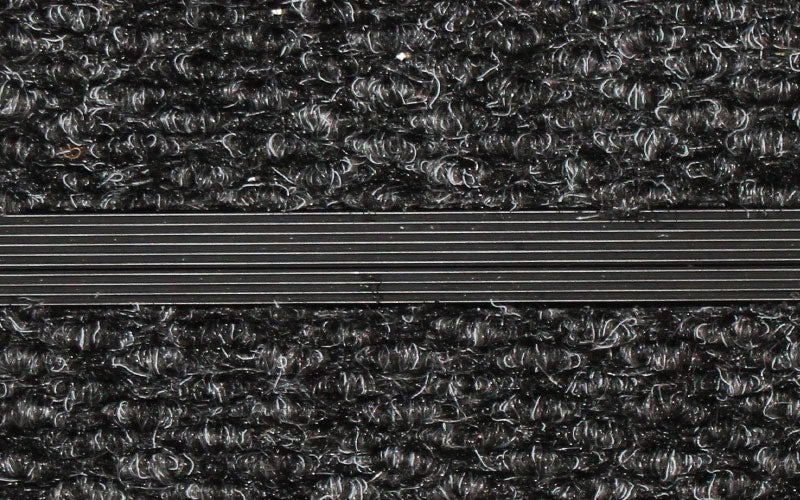 Close up image of Charcoal Superguard inserts in Black ARCHIMAT aluminium architectural matting