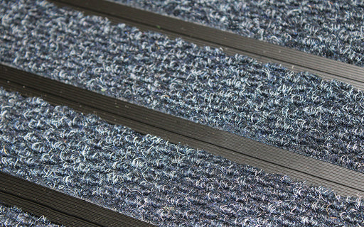 Close up image of Denim Superguard inserts in Black ARCHIMAT aluminium architectural matting