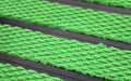 Close up image of Kelly Green Superguard inserts in Black ARCHIMAT aluminium architectural matting