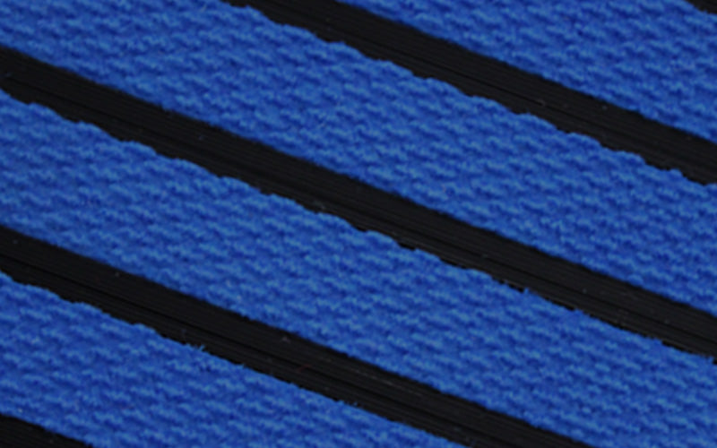 Close up image of Royal Blue Superguard inserts in Black ARCHIMAT aluminium architectural matting