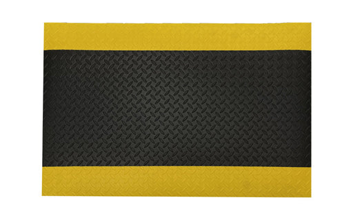 Full product image of Anti-fatigue mat called Diamond Foam Mat in black with yellow safety edges