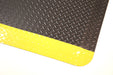 Corner product image of black and yellow Diamond Plate Gel Anti-Fatigue Mat