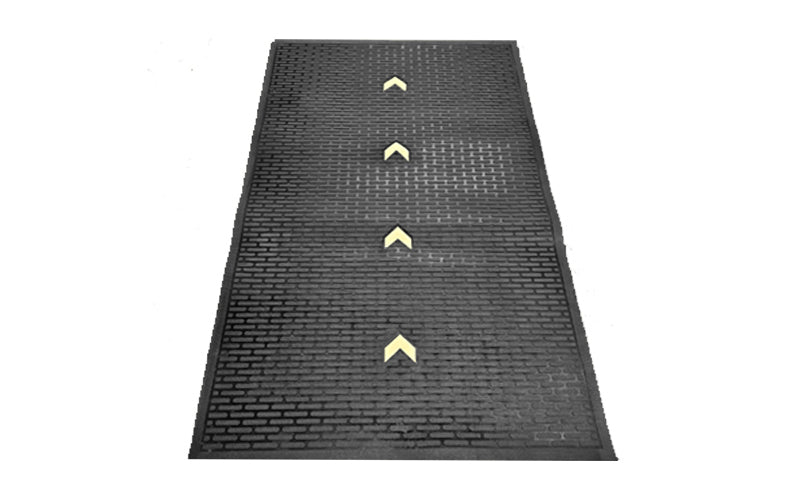 Full product image of the glow hog mat, perfect for guiding people with the directional arrows.