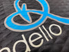 Close up of the printed logo on top of the diamond pattern anti-fatigue design
