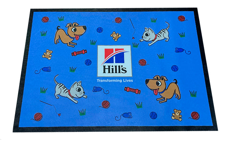 Full mat image of a Rubber Promotional Mat for a Veterinary Clinic.