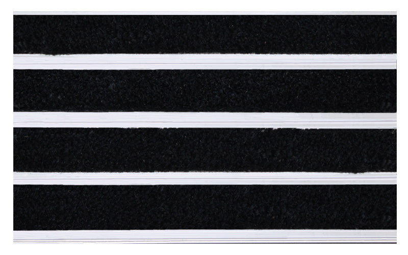 Full product image of Black Coir inserts in Silver ARCHIMAT aluminium architectural matting - Made to Measure