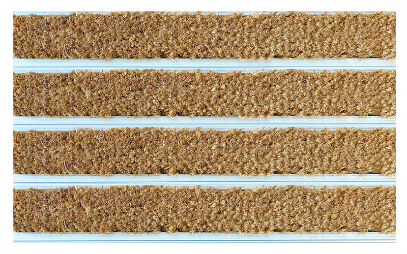 Full product image of Natural Coir inserts in Silver ARCHIMAT aluminium architectural matting - Made to Measure
