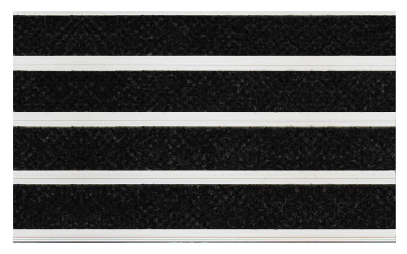 Full product image of Black Reno inserts in Silver ARCHIMAT aluminium architectural matting - Made to Measure