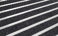 Close up image of Charcoal Superguard inserts in Silver ARCHIMAT aluminium architectural matting