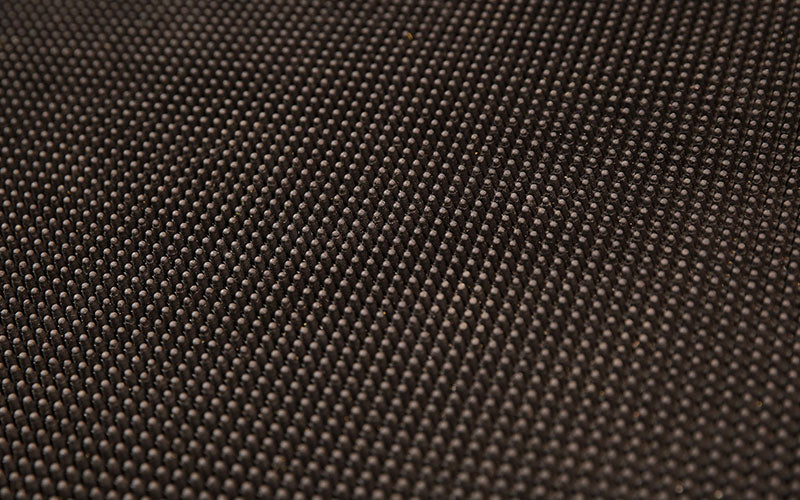 Close up product image of rubber, black Sanitising Foot Bath used to disinfect shoes