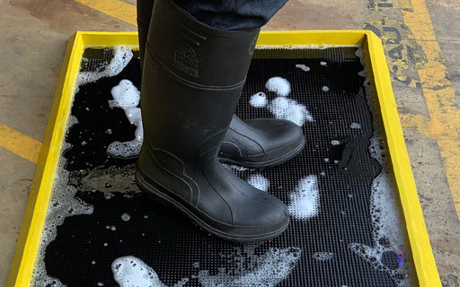 Image of Sanitising Foot Bath in use