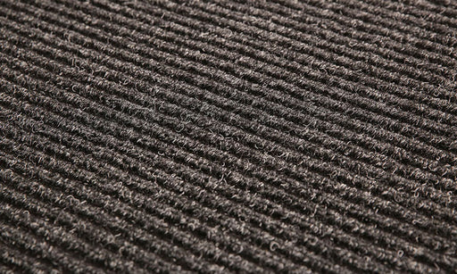 Close up product image of charcoal, polypropylene Super Brush Mat made for commercial and residential entrances