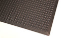 Corner product image of anti-fatigue, black, rubber Supreme Comfort Mat