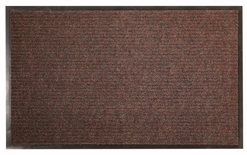 Full product image of the fully rubber edged brown tough rib entrance mat.