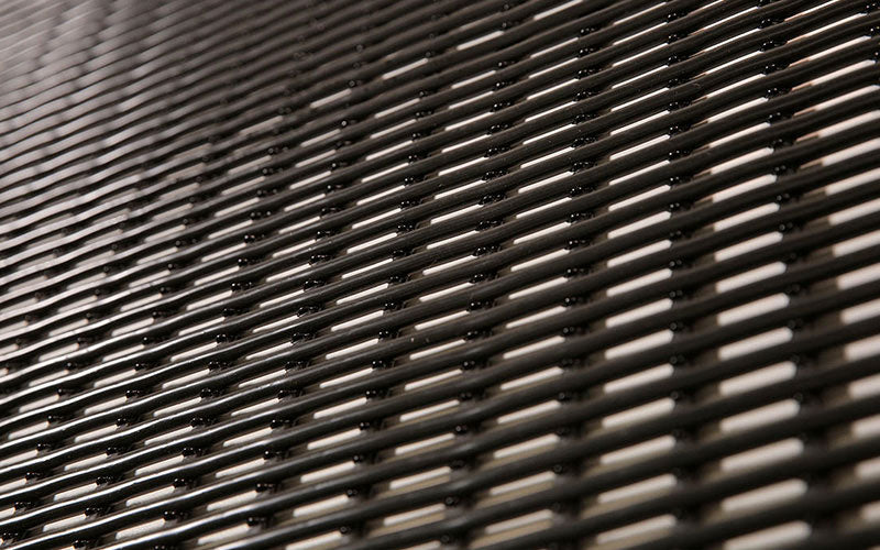 Close up product image of made to measure, black Tubular PVC Matting