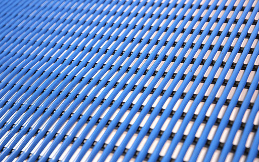 Close up product image of made to measure, blue Tubular PVC Matting