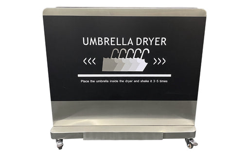 Image of front of Umbrella Dryer with instruction label