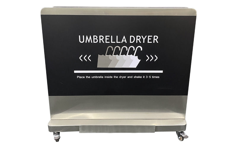Image of front of Umbrella Dryer with instruction label