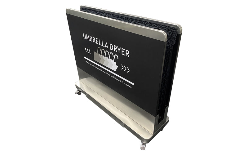 Image of side of Umbrella Dryer with instruction label