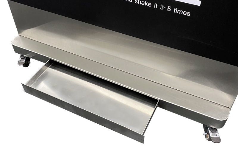 Image of slid out water collection tray on Umbrella Dryer