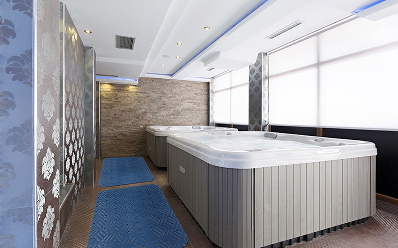 Insitu product image of blue Wet Step Mat in spa area