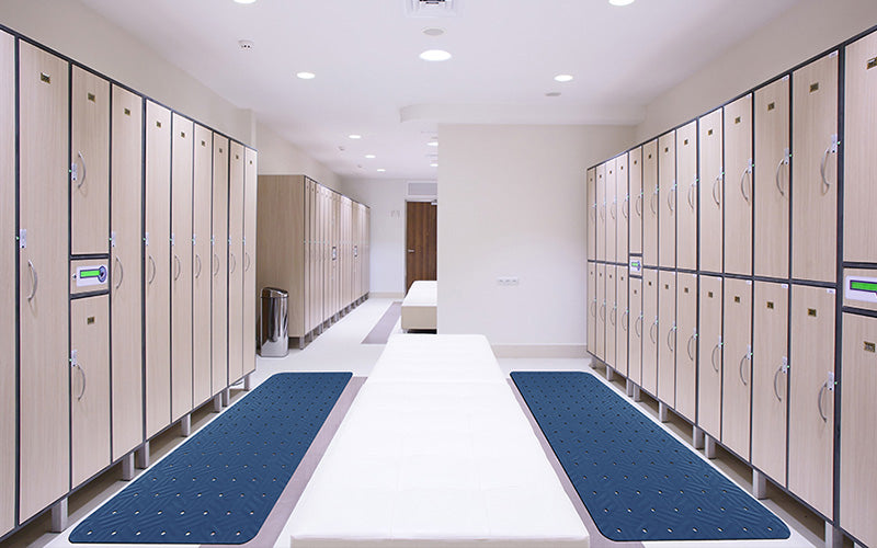 Insitu product image of blue Wet Step Mat in locker room