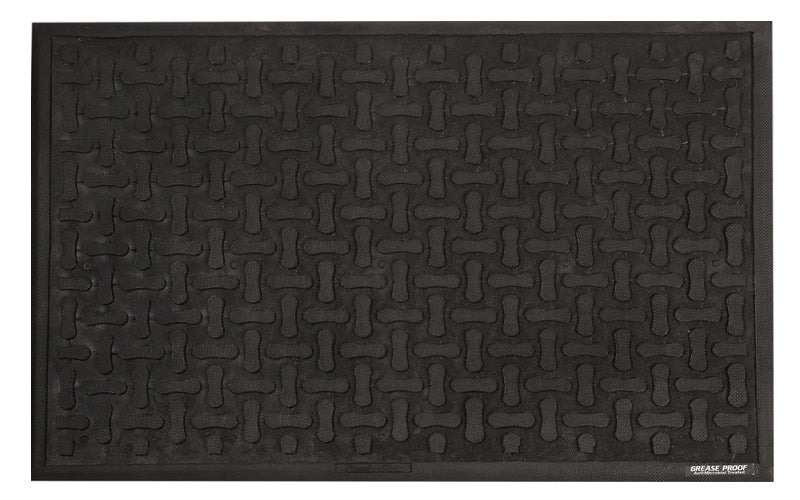 Full product image of the black rubber Comfort Scrape anti-fatigue mat