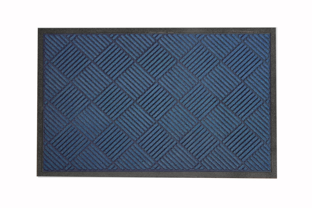 Full product image of the blue cleanscrape entrance mat.