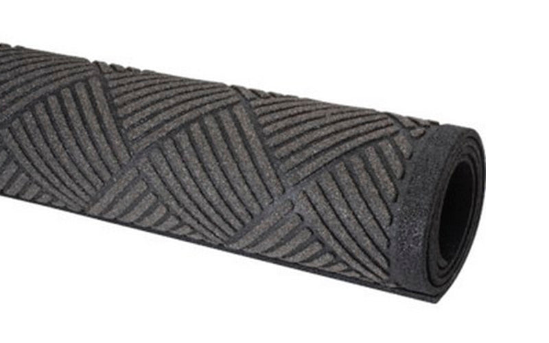 Rolled up image of the CleanScrape mat which is easy to store and move.