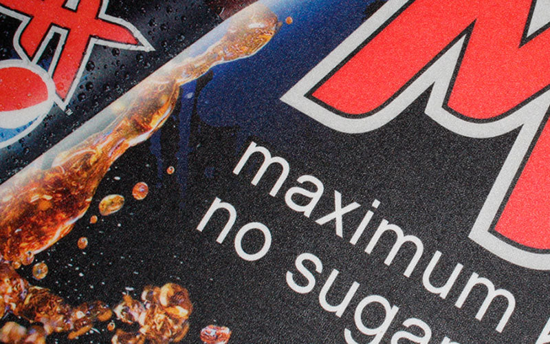 Close up image of the image detail that the Counter Ad Mat is able to print.
