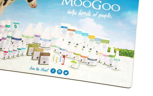 Corner image of the custom digitally printed Counter Ad Mat 3mm.