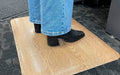 Insitu image of the wood grain standing desk mat perfect for offices. 