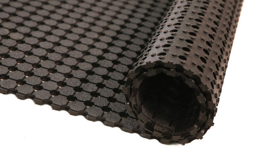 Front and back of the all rubber multi purpose runner roll with studded backing.