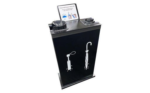 angle image of black umbrella bagger