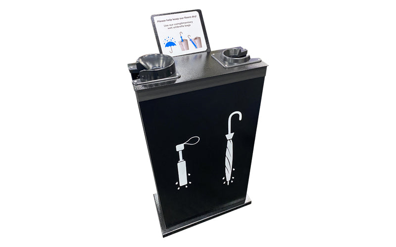 angle image of black umbrella bagger