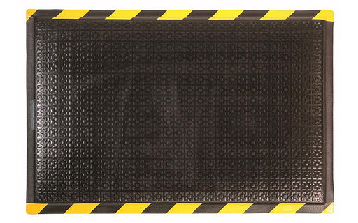 Full product image of black nitrile rubber Happy Feet Texture Top Mat with safety border