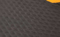 Close up product image of rubber Hog Heaven Industrial Mat with black and yellow safety border