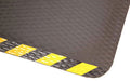 Corner product image of rubber Hog Heaven Industrial Mat with black and yellow safety border