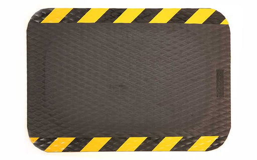 Full product image of rubber  Hog Heaven Industrial Mat with black and yellow safety border