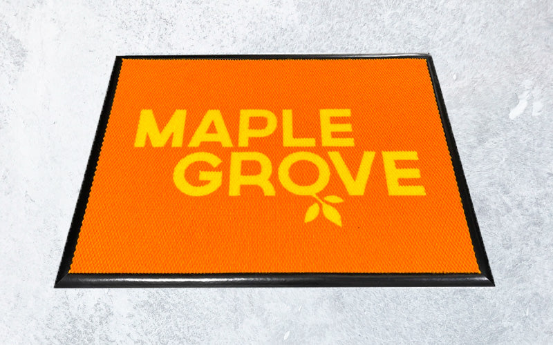 Full product image of polypropylene, orange base Superguard Logo Inlay Mat for business