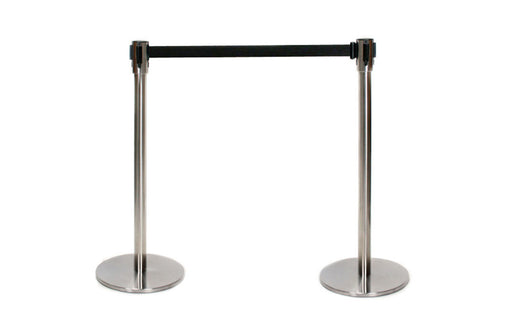 Full product image of two retractable barriers used for crown control