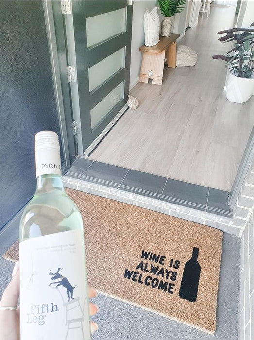 Wine Is Welcome Doormat Embossed